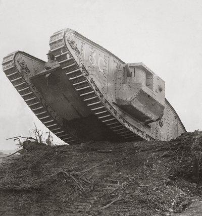 A Tank Leads the Infantry into Action and Breaks Down the Wire Entanglements by English Photographer